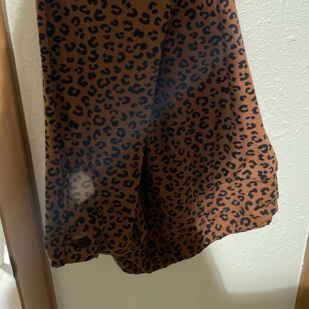 White Birch Cheetah print legging w/crisscross calf cut outs